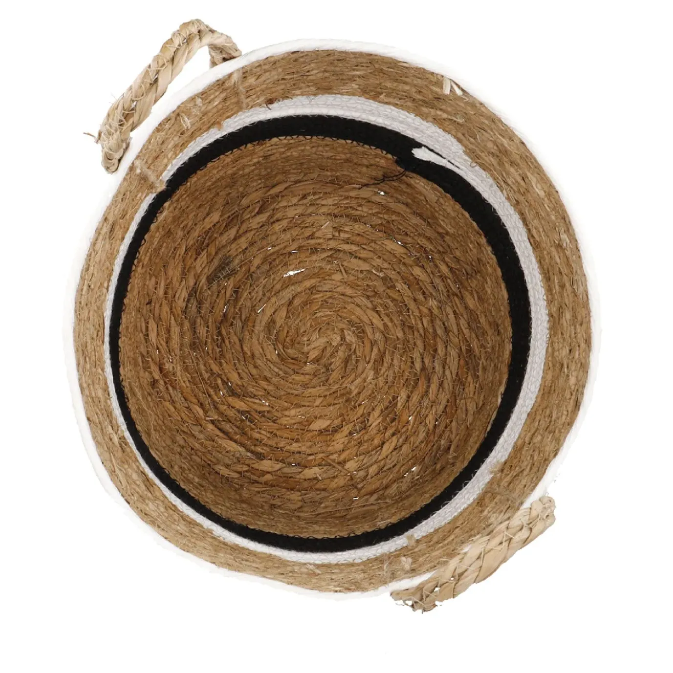 Korb Wasserhyazinthe, Schwarz/weiß/natur, 30 X 29 Cm