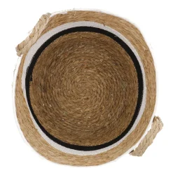 Korb Wasserhyazinthe, Schwarz/weiß/natur, 34 X 33 Cm
