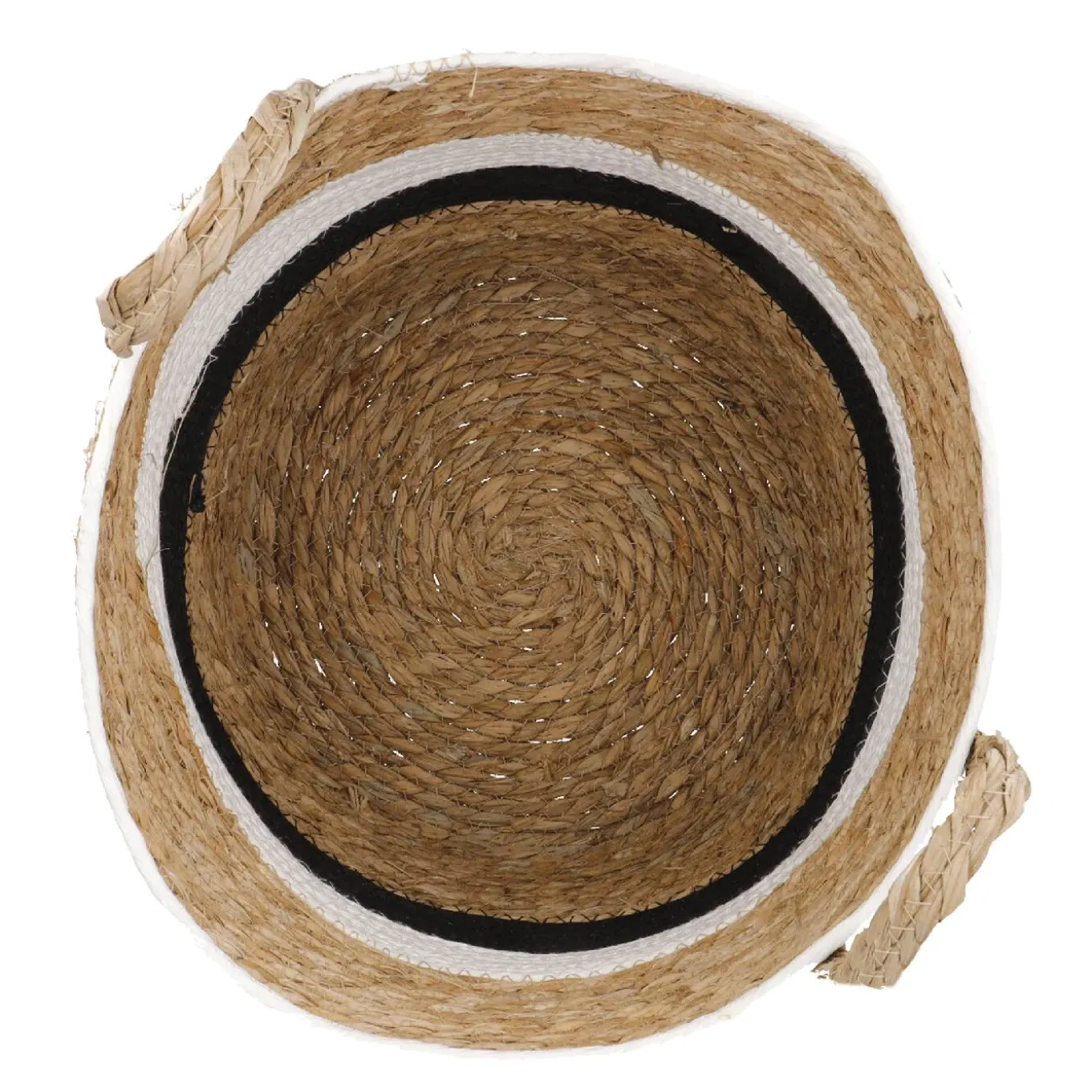 Korb Wasserhyazinthe, Schwarz/weiß/natur, 34 X 33 Cm