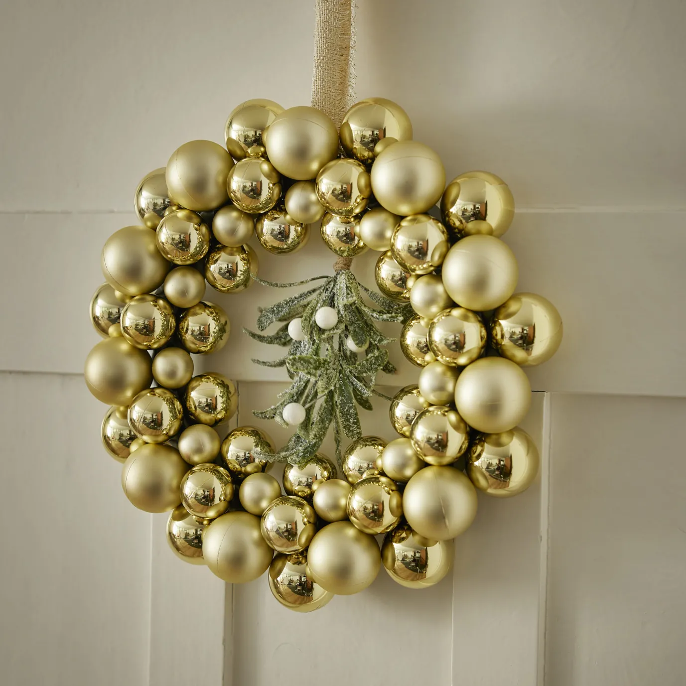 Kugelkranz Kunststoff, Champagner, 34 Cm