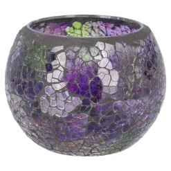 Kugel-Windlicht Mosaik, Lila/grün, 10 X 8 Cm