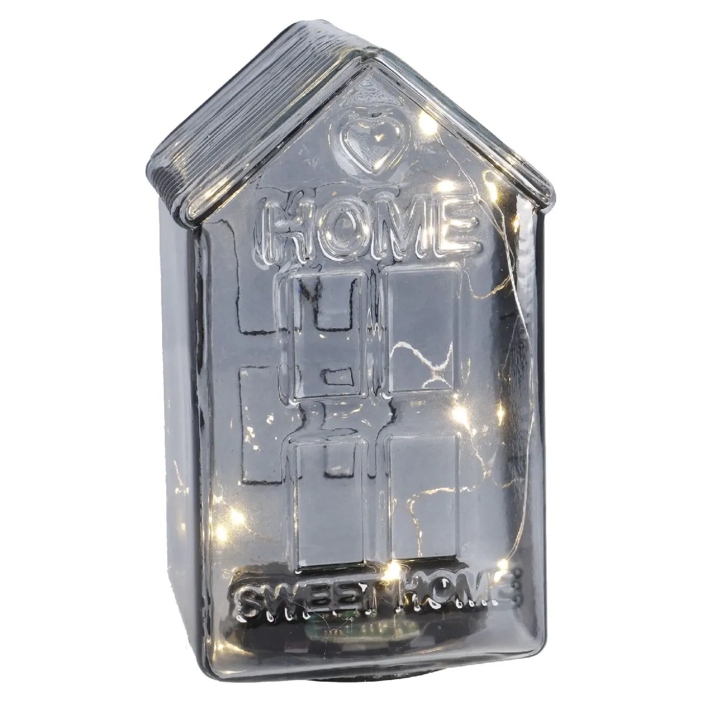 LED-Haus, Grau, 17 Cm