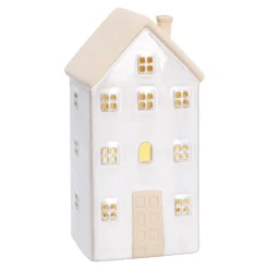 LED-Haus Rustik, Weiß, 17 Cm