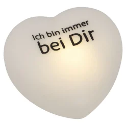 LED-Herz Mit Spruch, Bei Dir, Weiß