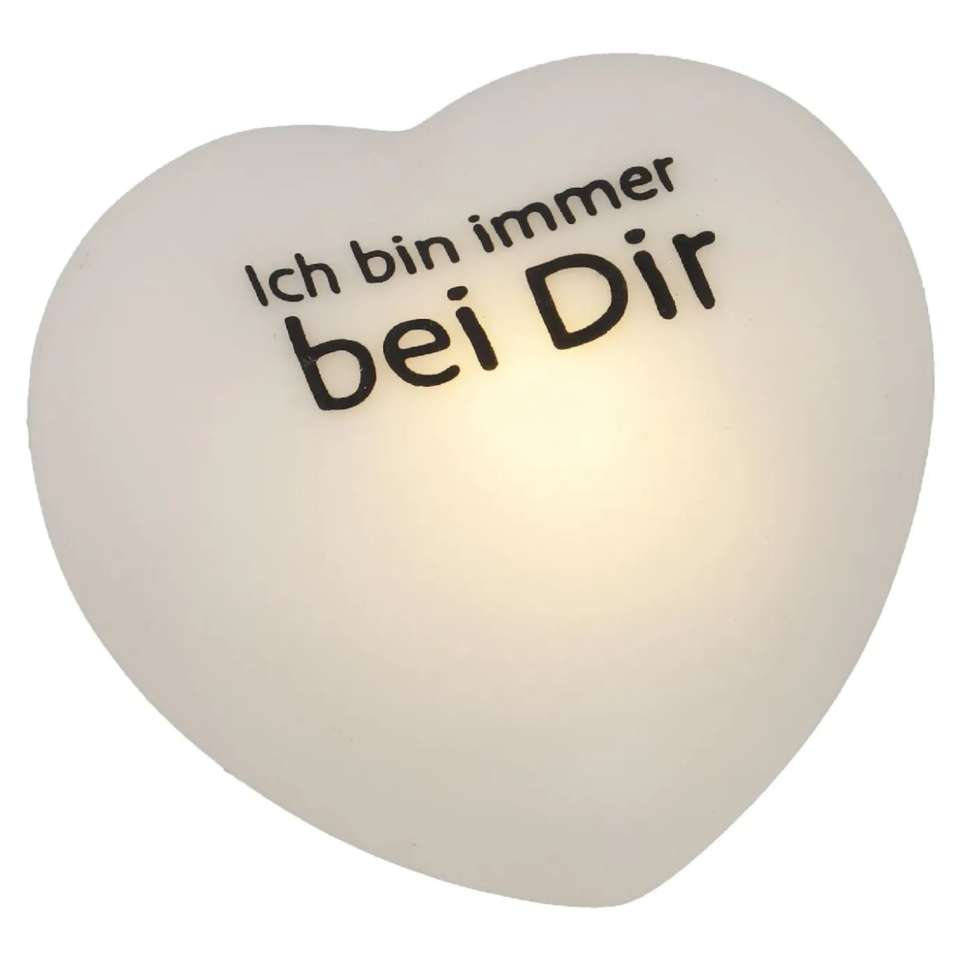 LED-Herz Mit Spruch, Bei Dir, Weiß