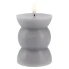 LED-Kerze Design, Rund/grau, 12 Cm