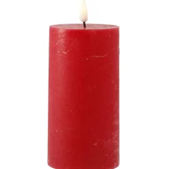 LED-Kerze Rustik, Rot, 7 X 17.5 Cm