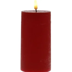 LED-Kerze Rustik, Rot, 7 X 17.5 Cm