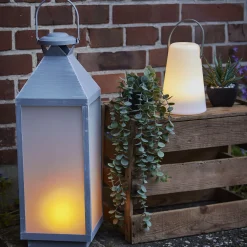 LED-Laterne Outdoor, Grau-gewischt, 60 Cm