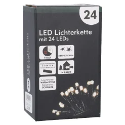 LED-Lichterkette, 8 Funktionen, Warm-weiß, 24 LED
