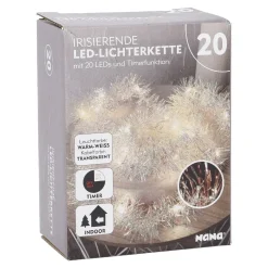 LED-Lichterkette, Irisierend/warm-weiß, 20er