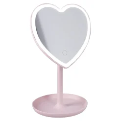 LED-Spiegel Form, Herz/rosa, 26 Cm