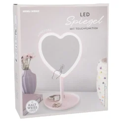 LED-Spiegel Form, Herz/rosa, 26 Cm