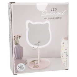 LED-Spiegel Form, Katze/rosa, 26 Cm