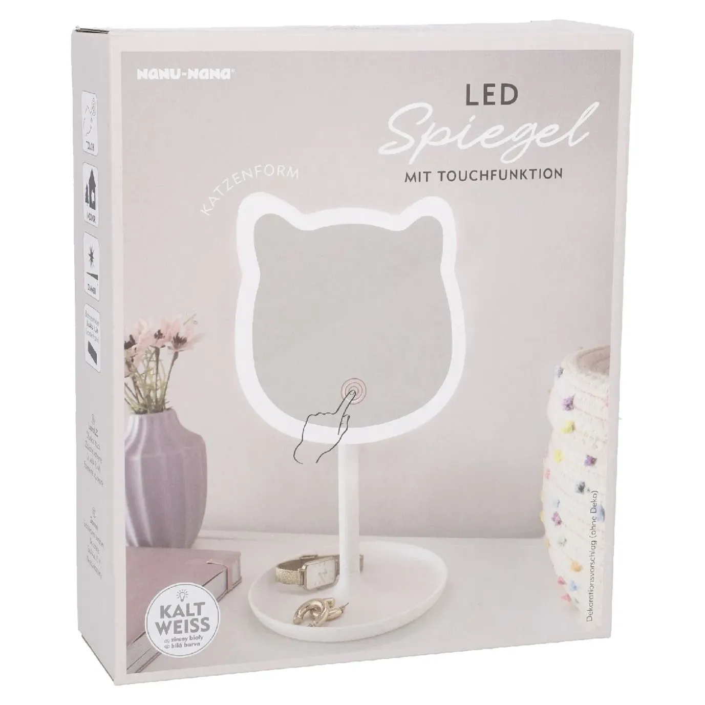 LED-Spiegel Form, Katze/weiß, 26 Cm