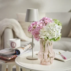 LED-Tischlampe Akku, Grau, 37 Cm