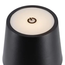 LED-Tischlampe Akku, Schwarz, 28 Cm