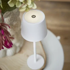 LED-Tischlampe Akku, Weiß, 28 Cm