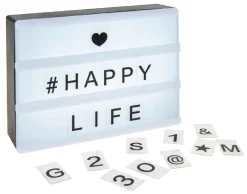 Lichtbox LED, Wörter, Schwarz, 15 Cm