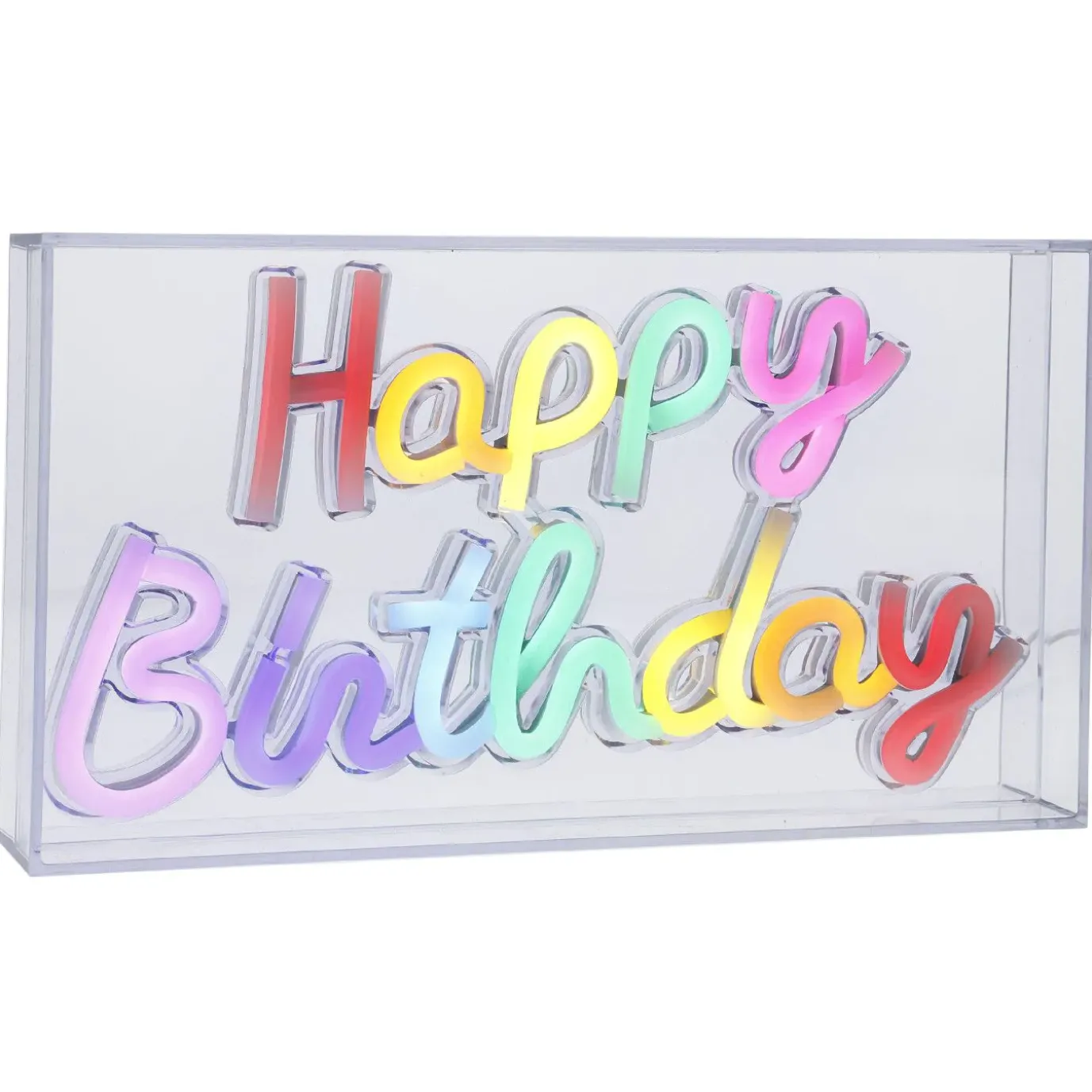 Lichtbox Neon, Happy Birthday, 23 Cm