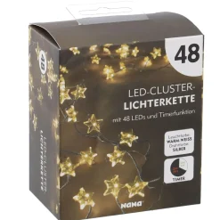 Lichterkette Stern/Cluster, Silber, 48 LED