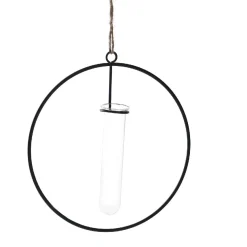 Metallring Mit Reagenzglas, Hängend, Schwarz, 15 Cm