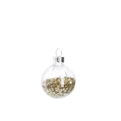 Mini-Kugel Schneeball, Flitter/gold, 4 Cm