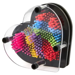 Nagelbild Figur, Herz, Bunt