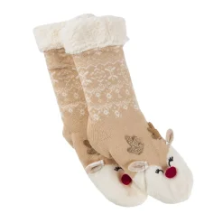 Norweger Socken Xmas, Rentier/beige, Größe 35-42