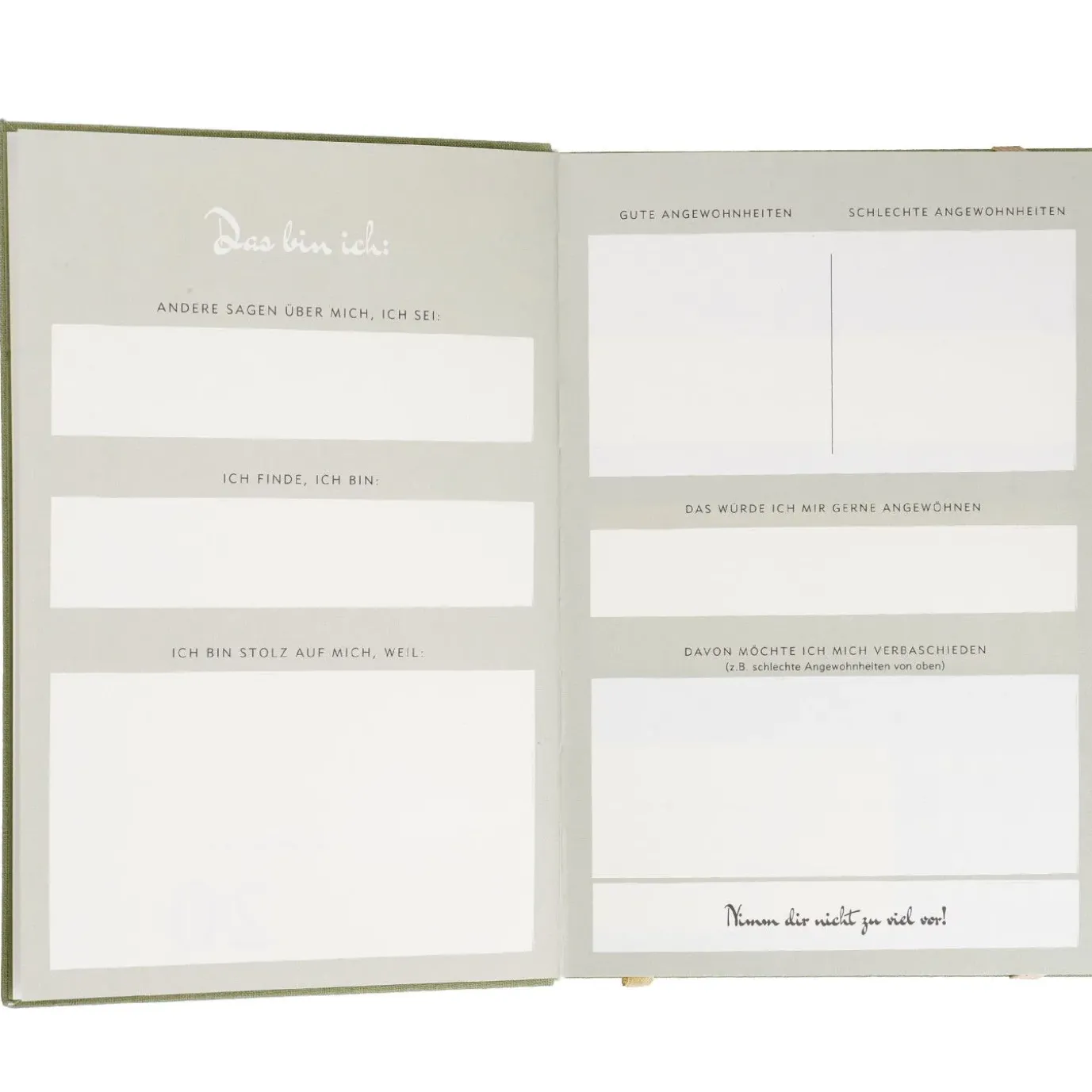 Notizbuch Achtsamkeit, Zeit, Grün