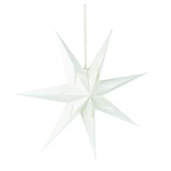 Papierstern, 60 Cm, Blumen-Stanzung, Weiß