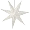 Papierstern, 60 Cm, Weiß Mit Stanzung