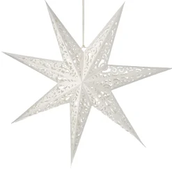 Papierstern, 60 Cm, Weiß Mit Stanzung