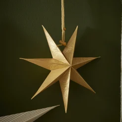Papierstern , Ornament, Gold/gold, 18 Cm
