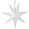 Papierstern Konfetti, Weiß/silber, 18 Cm