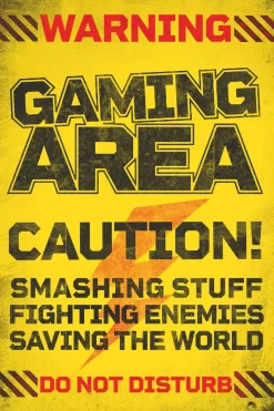 Poster Caution Gaming Area, Nr. 189