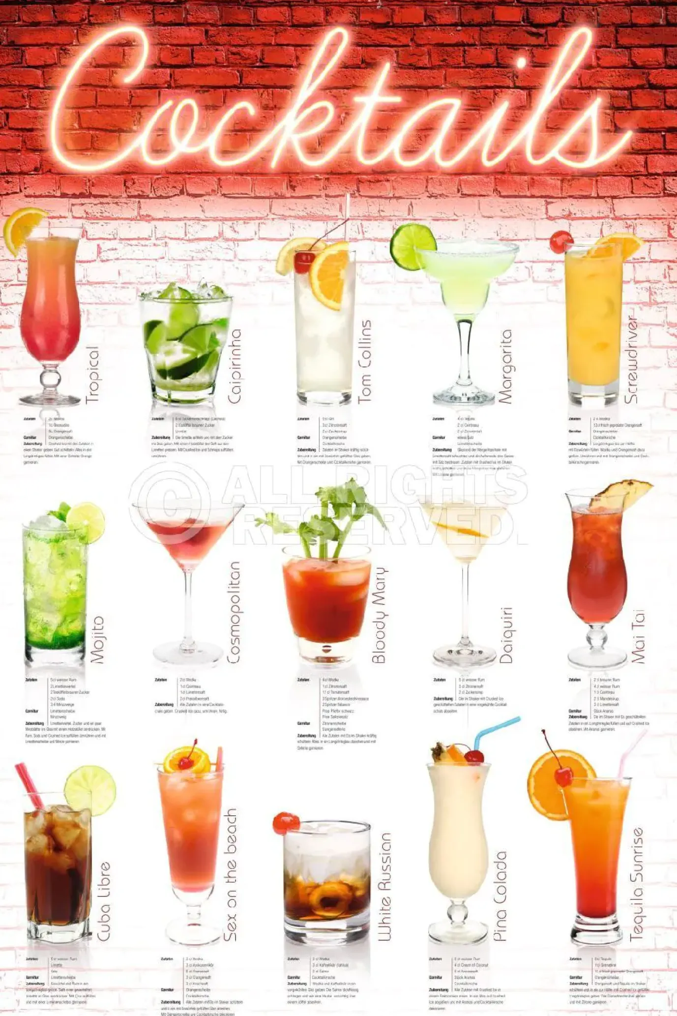 Poster Cocktails - German, Nr. 17