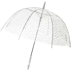 Regenschirm Transparent, Tropfen, Weiß, 82 Cm