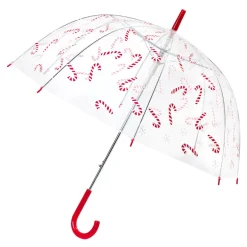 Regenschirm Transparent/Xmas, Zuckerstange, 82 Cm