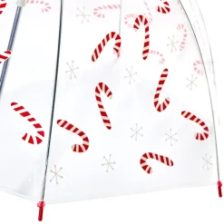 Regenschirm Transparent/Xmas, Zuckerstange, 82 Cm