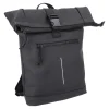 Rucksack Rolltop Mit Reflektor, Schwarz, 16 Liter