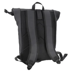 Rucksack Rolltop Mit Reflektor, Schwarz, 16 Liter