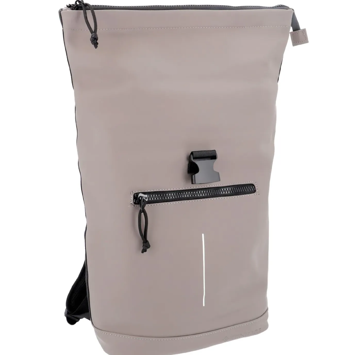 Rucksack Rolltop Mit Reflektor, Taupe, 16 Liter