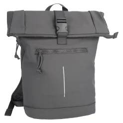 Rucksack Rolltop Mit Reflektor, Dunkelgrau, 16 Liter