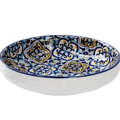 Schale China, Flach, Blau/gelb, 15 Cm