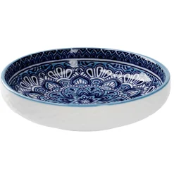 Schale China, Flach, Blau/hellblau, 15 Cm