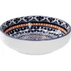 Schale China, Flach, Blau/orange, 12 Cm