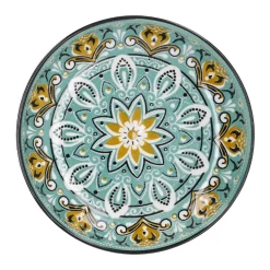 Schale China, Flach, Grün/braun, 15 Cm