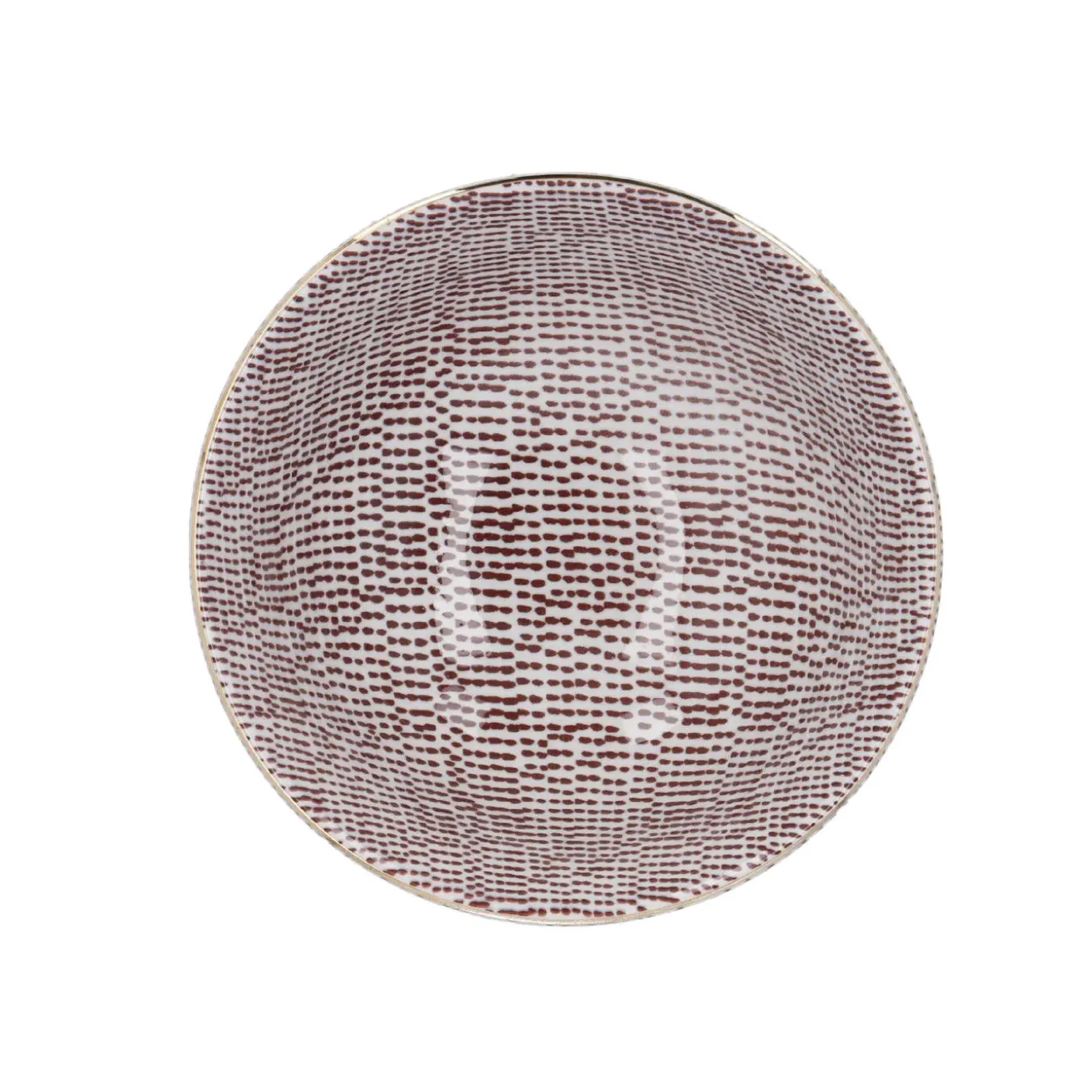 Schale China, Groß, Bordeaux/weiß, Striche