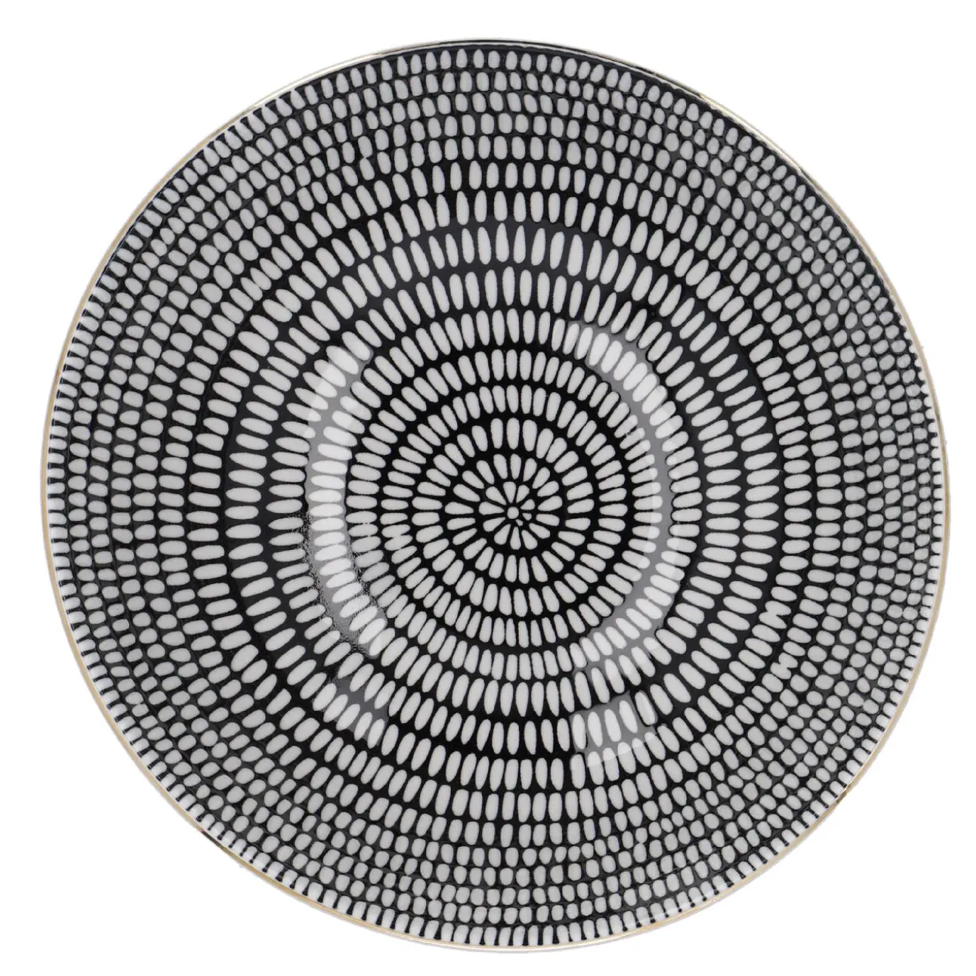 Schale China, Groß, Schwarz/weiß, Stäbchen/Kreis